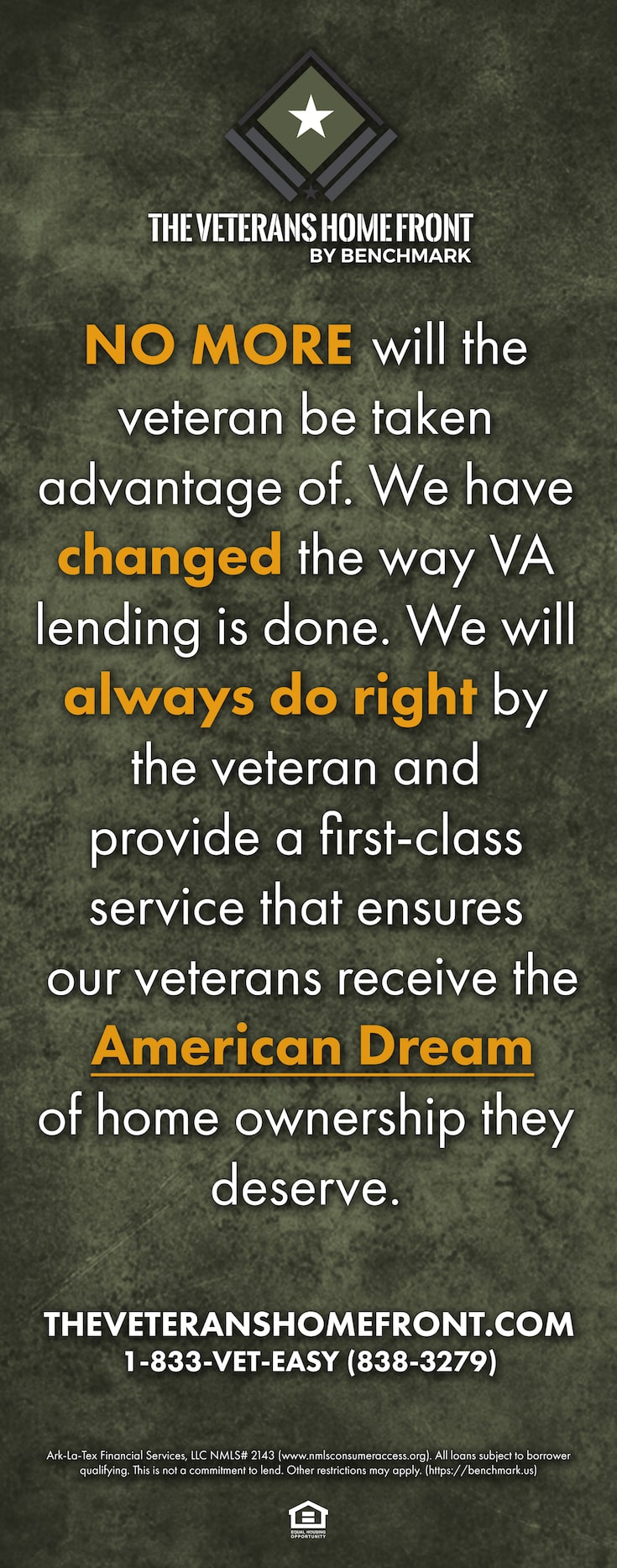 Veterans Promise stand-up banner artwork