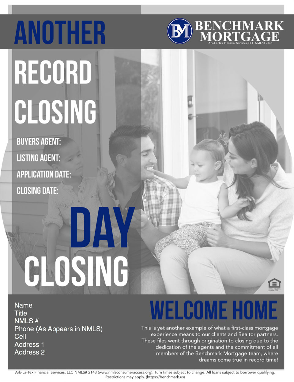 Record Closing graphic/flier template